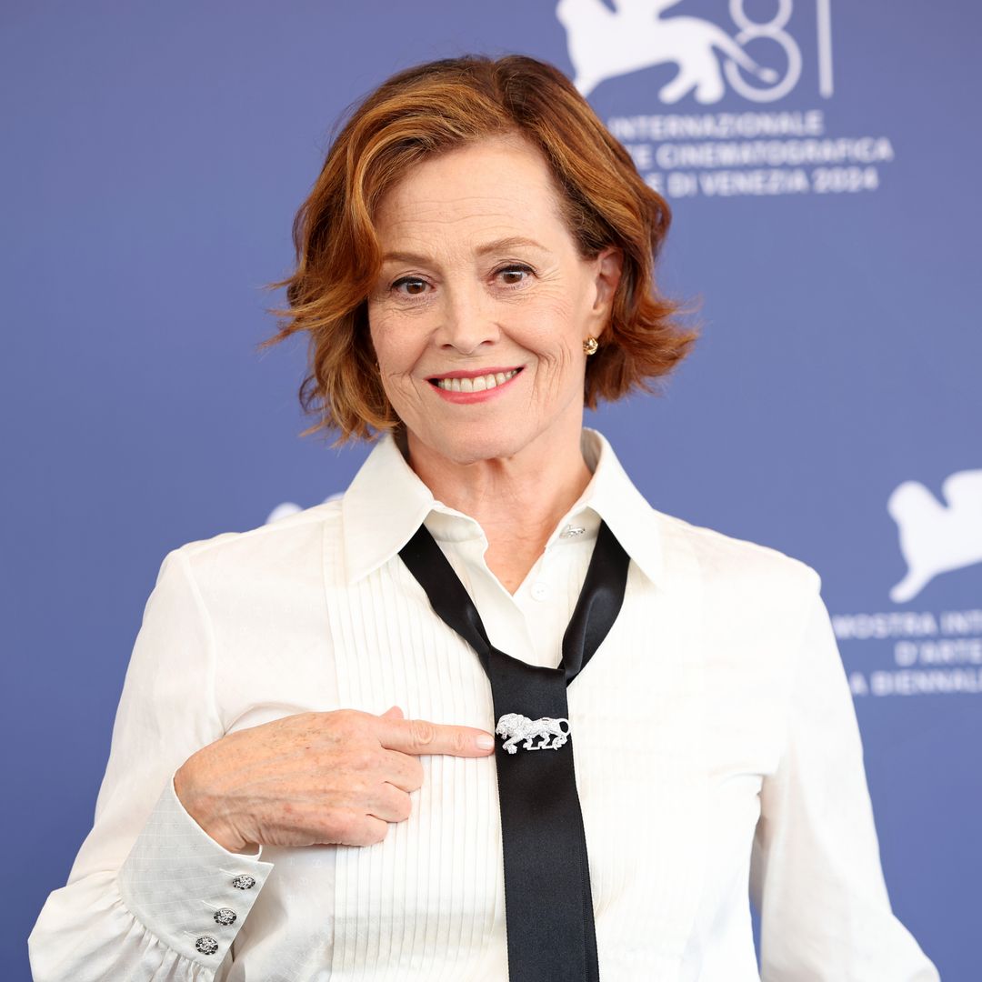 Sigourney Weaver gets emotional as journalist links her career to Kamala Harris