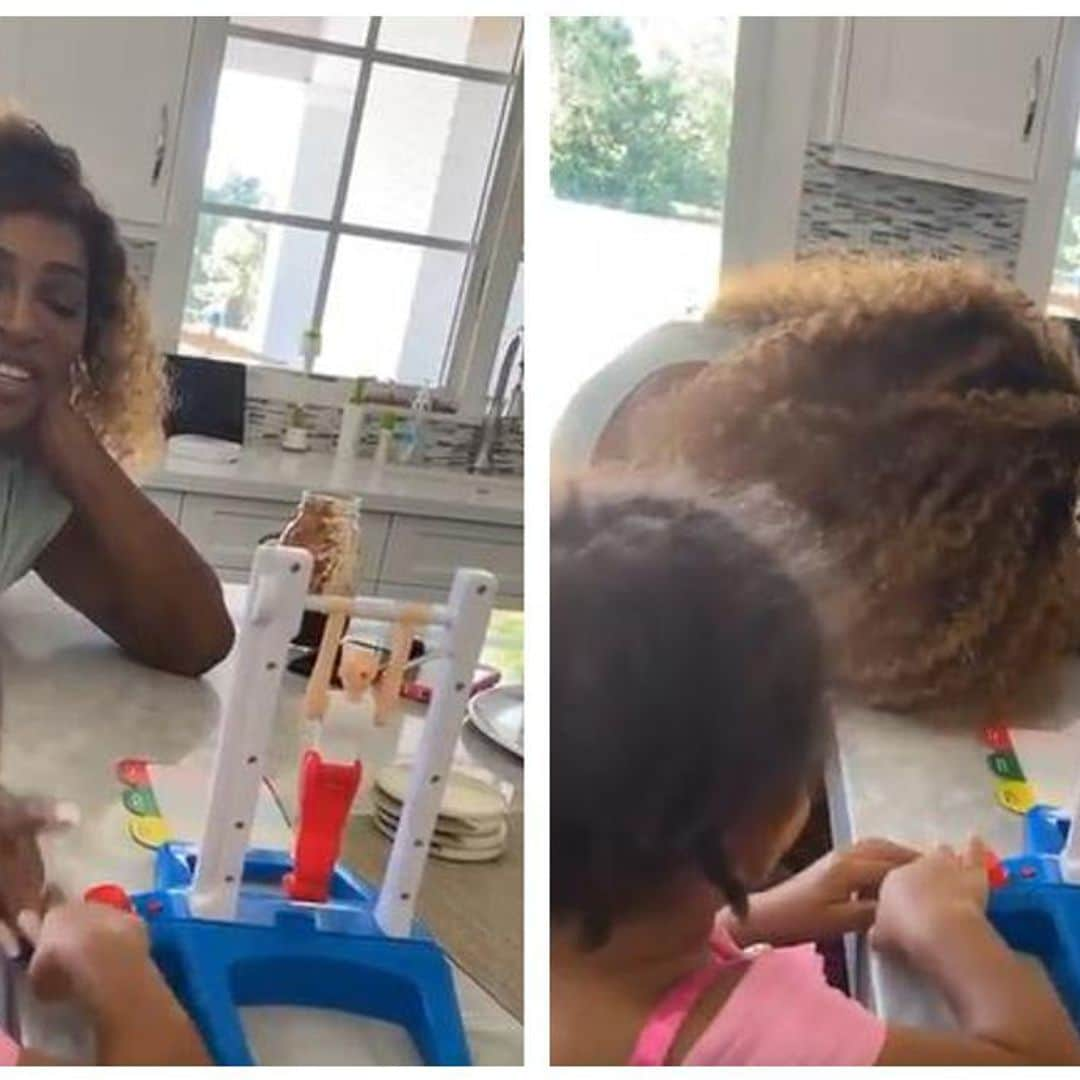 Serena Williams’ daughter Olympia shows mom who’s the boss during kitchen playdate