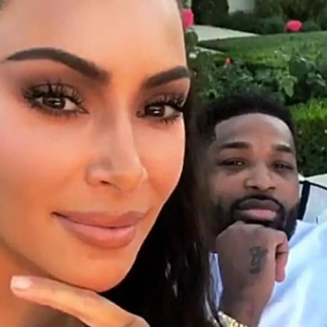 Kim Kardashian reacts to her and Tristan Thompson's video going viral