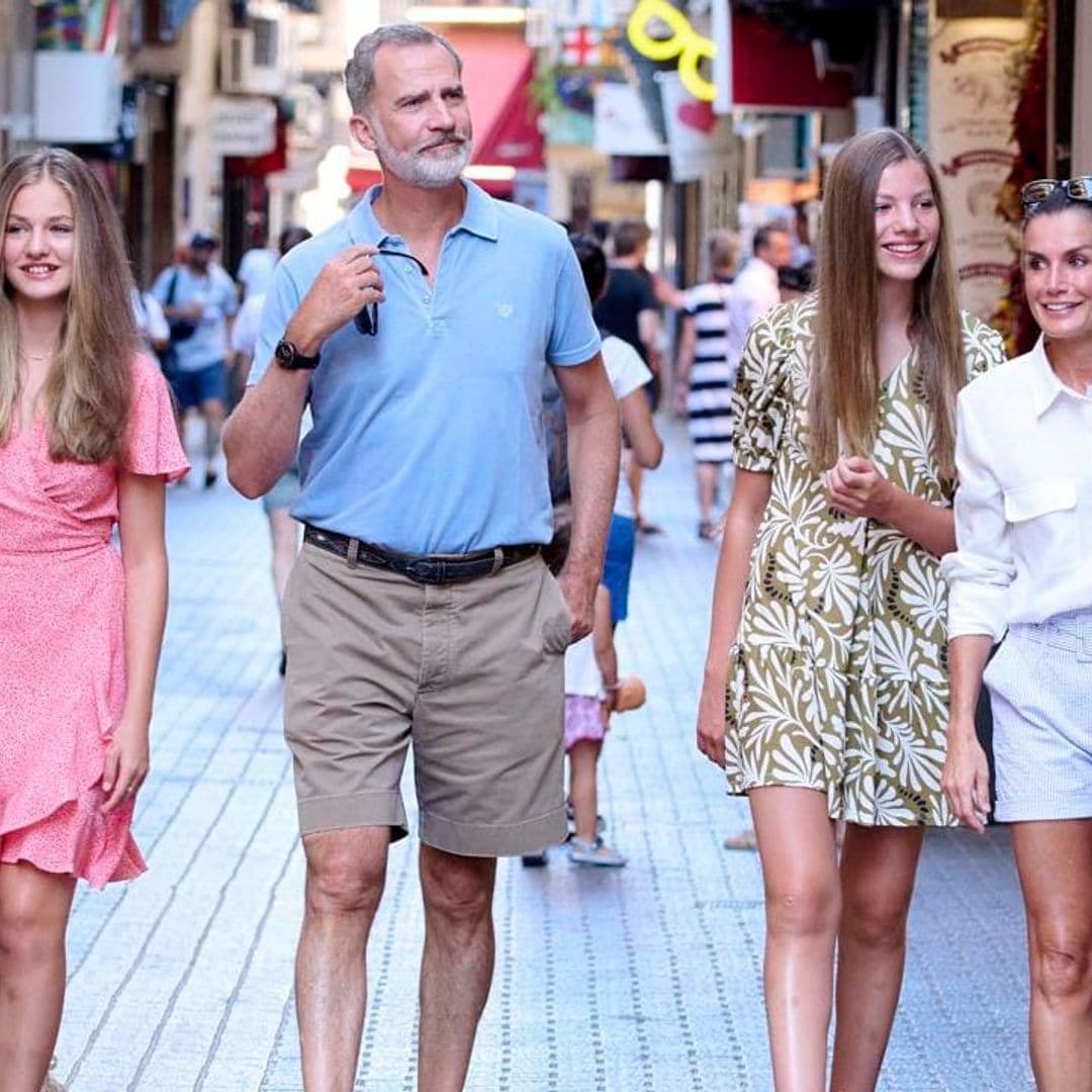 Spanish royals show off their vacation style during family stroll