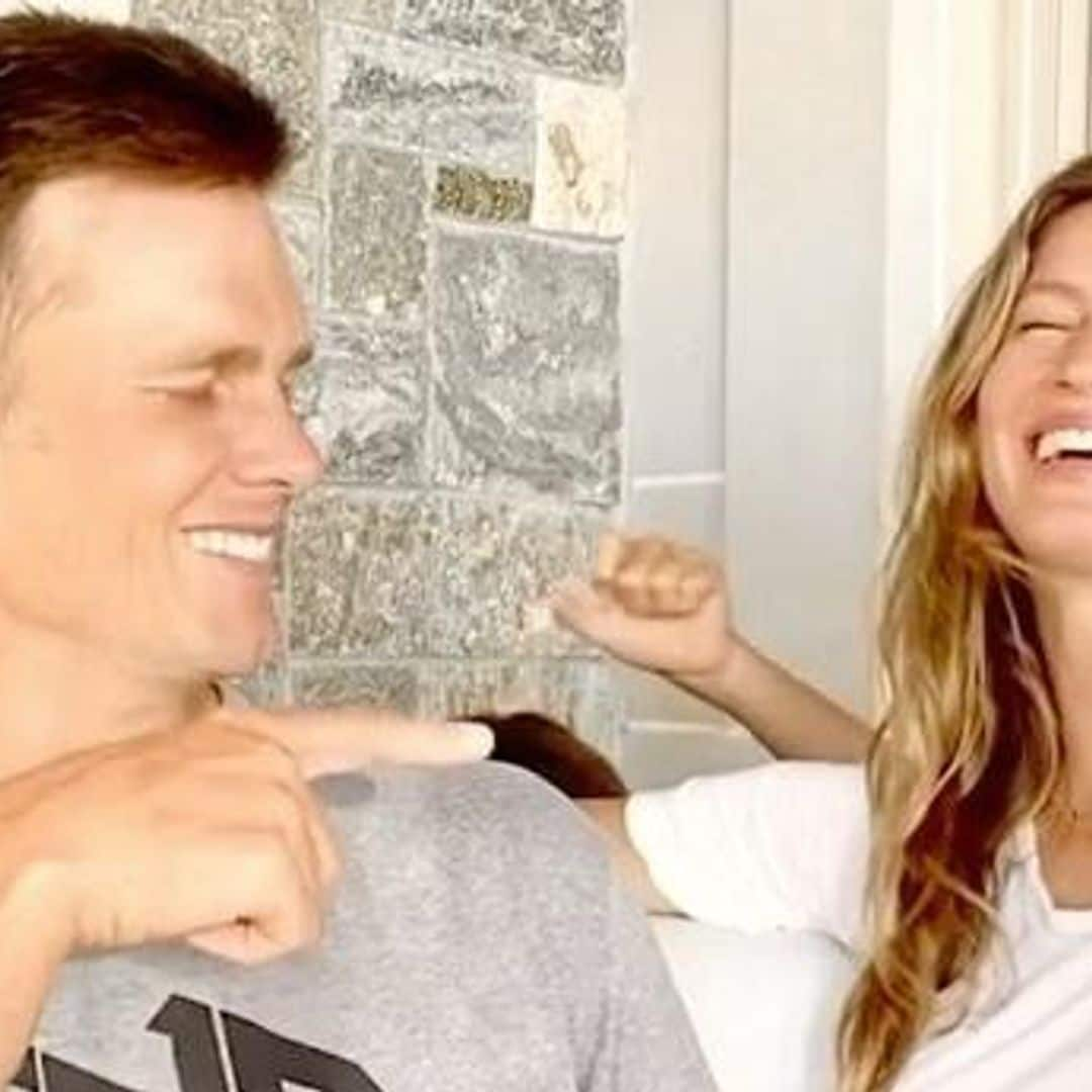 Gisele Bündchen and Tom Brady take couples challenge – with special guest