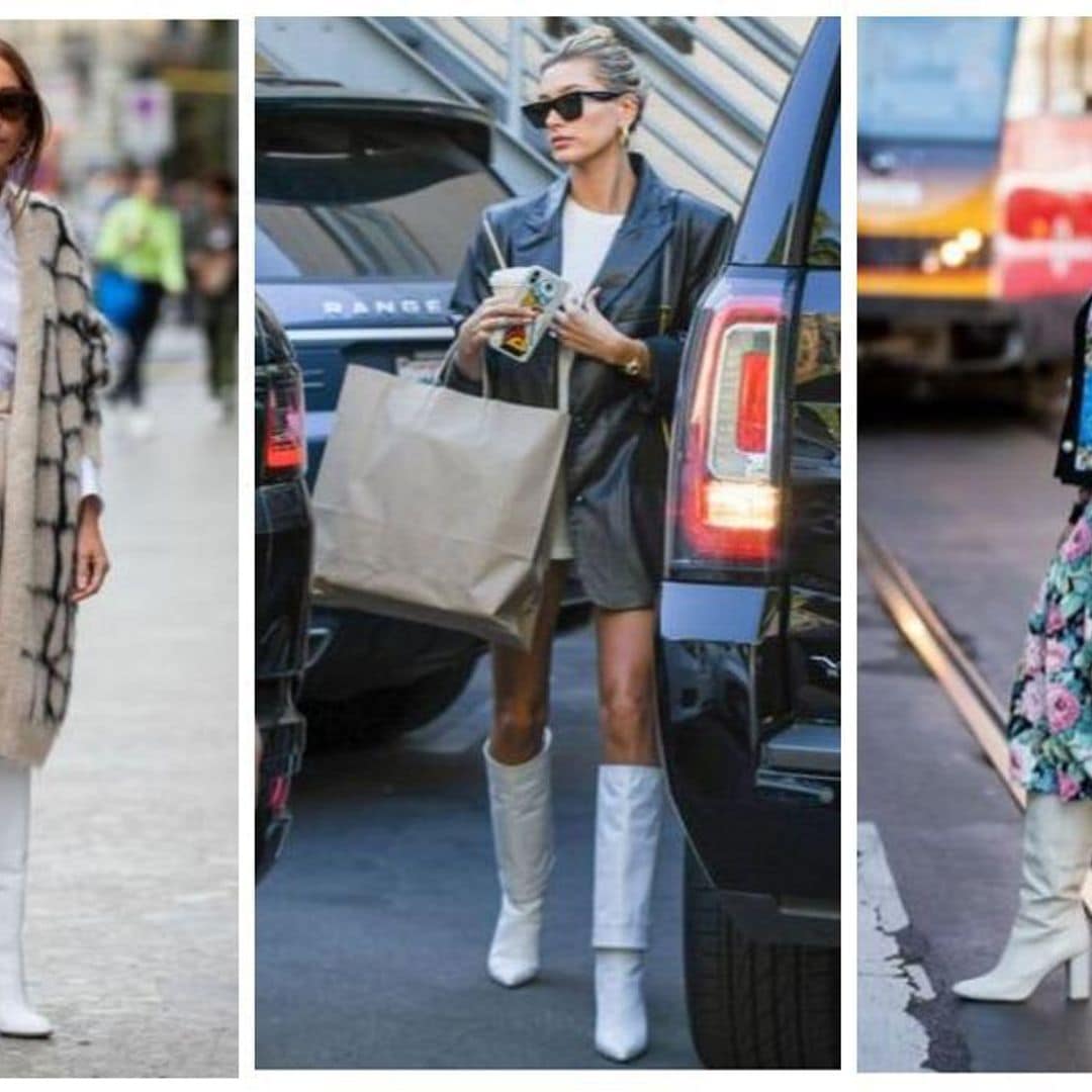 Here's how to wear white knee-high boots this season