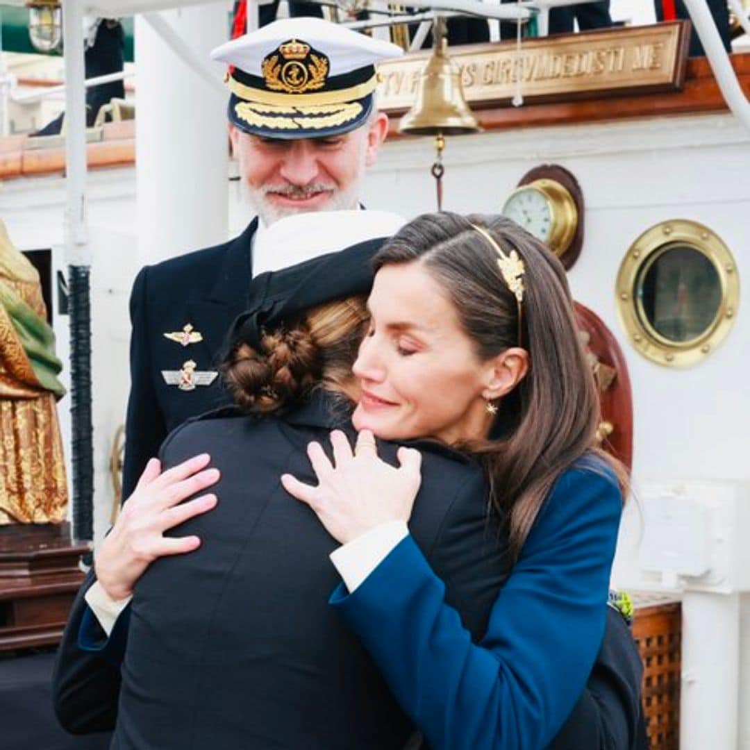 Queen Letizia and King Felipe get emotional as they say goodbye to their daughter Princess Leonor