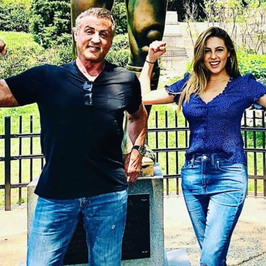 Sylvester Stallone and daughter Sophia flex their muscles by famous ‘Rocky’ statue