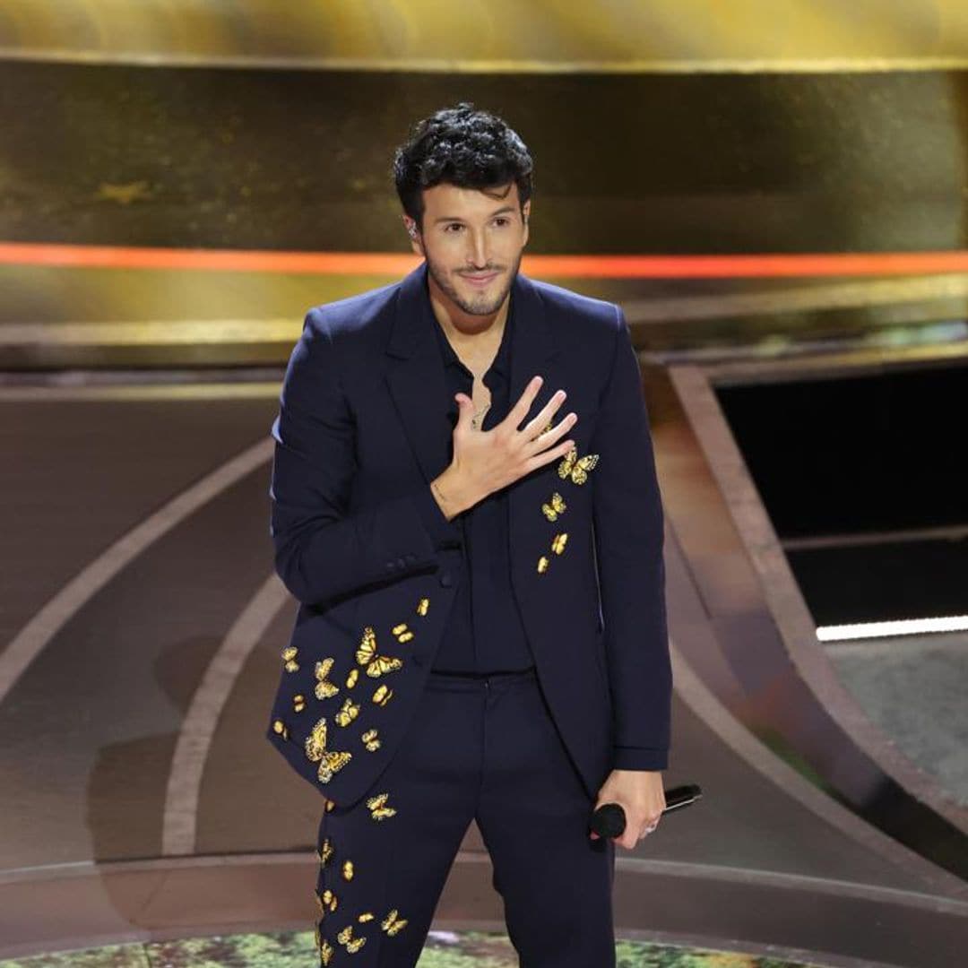 Sebastián Yatra cries backstage after performing ‘Dos Oruguitas’ at the 94th Academy Awards