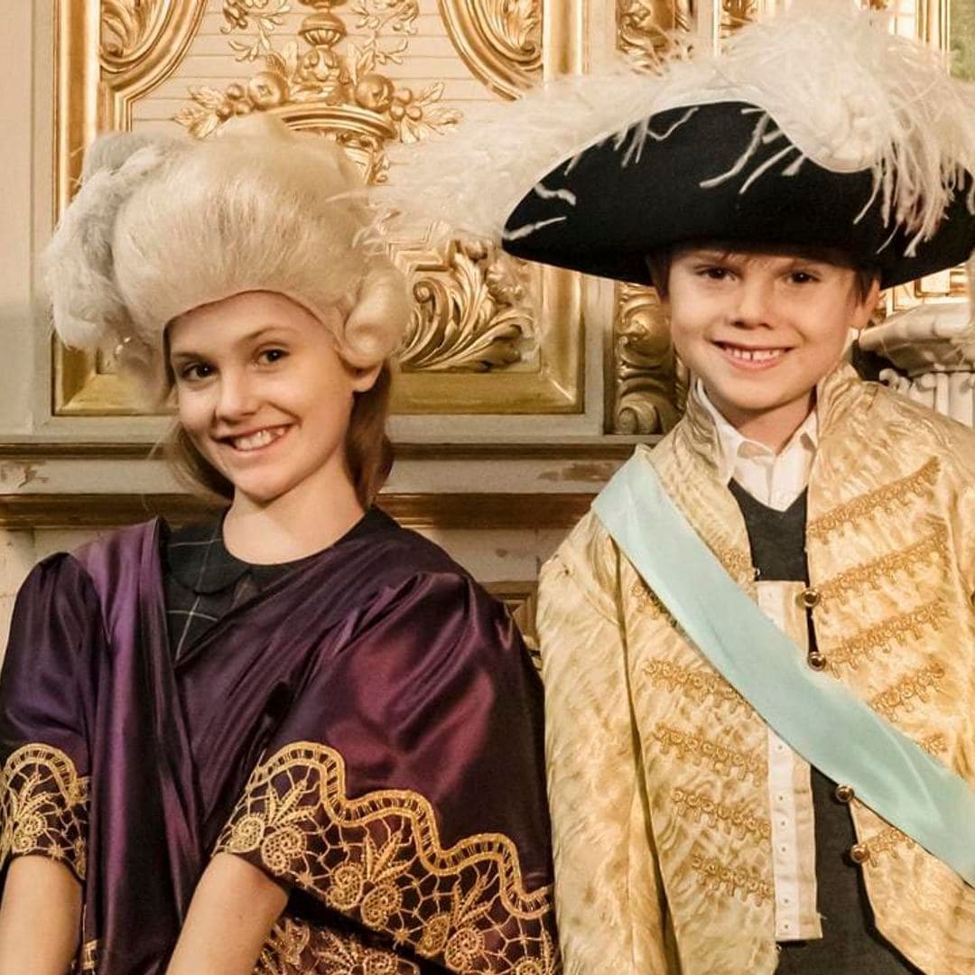 Princess Estelle and Prince Oscar try on costumes before ballet performance: Watch