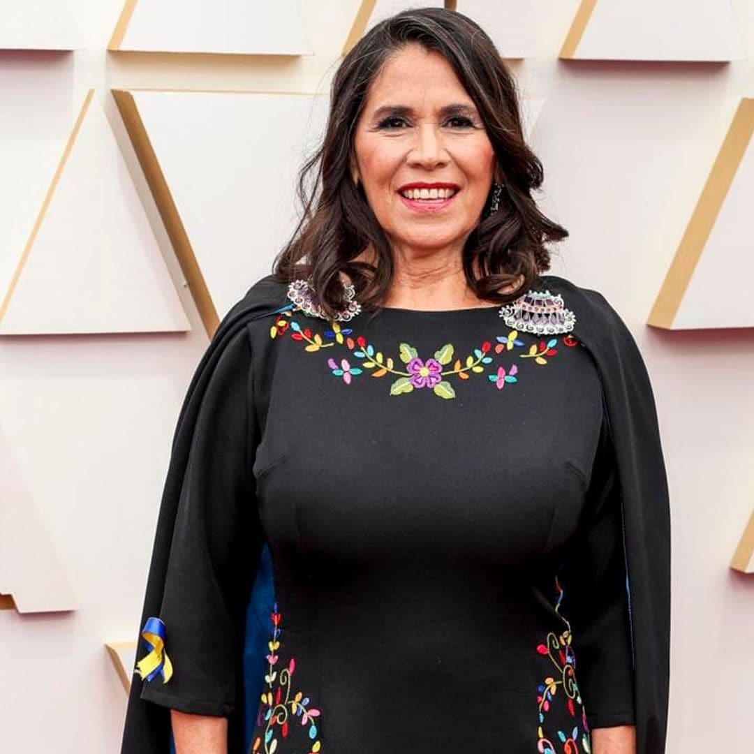 Encanto’s Germaine Franco wears an intricate Lydia Lavín dress for the 2022 Oscars