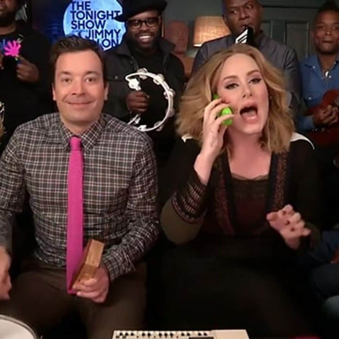 Adele sings "Hello" with classroom instruments and talks nerves