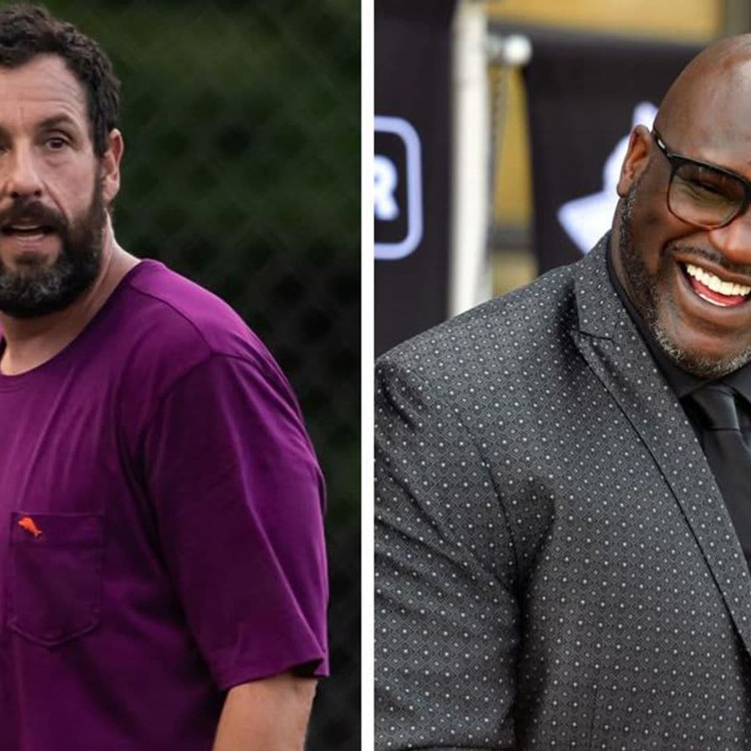 Adam Sandler crashes a pro basketball open gym and Shaquille O’Neal rates his skills