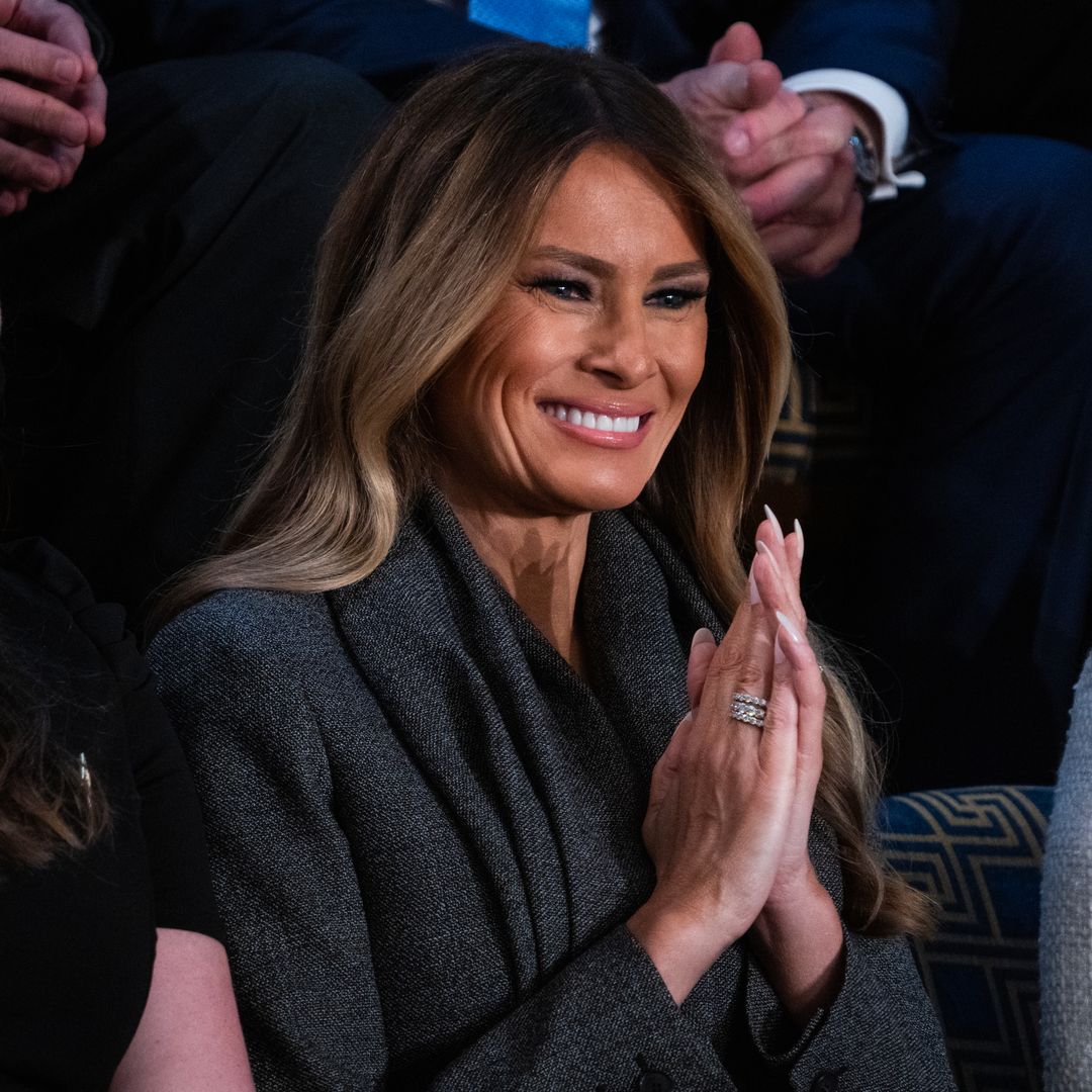 Melania Trump is all smiles in belted look at the joint session of Congress