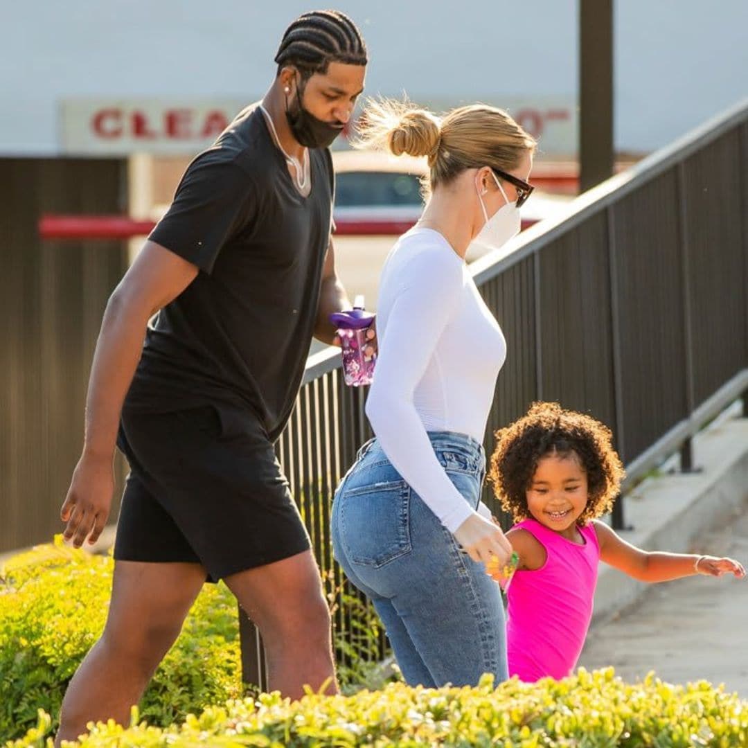 Khloé Kardashian and Tristan Thompson happily co-parent while taking True to gymnastics