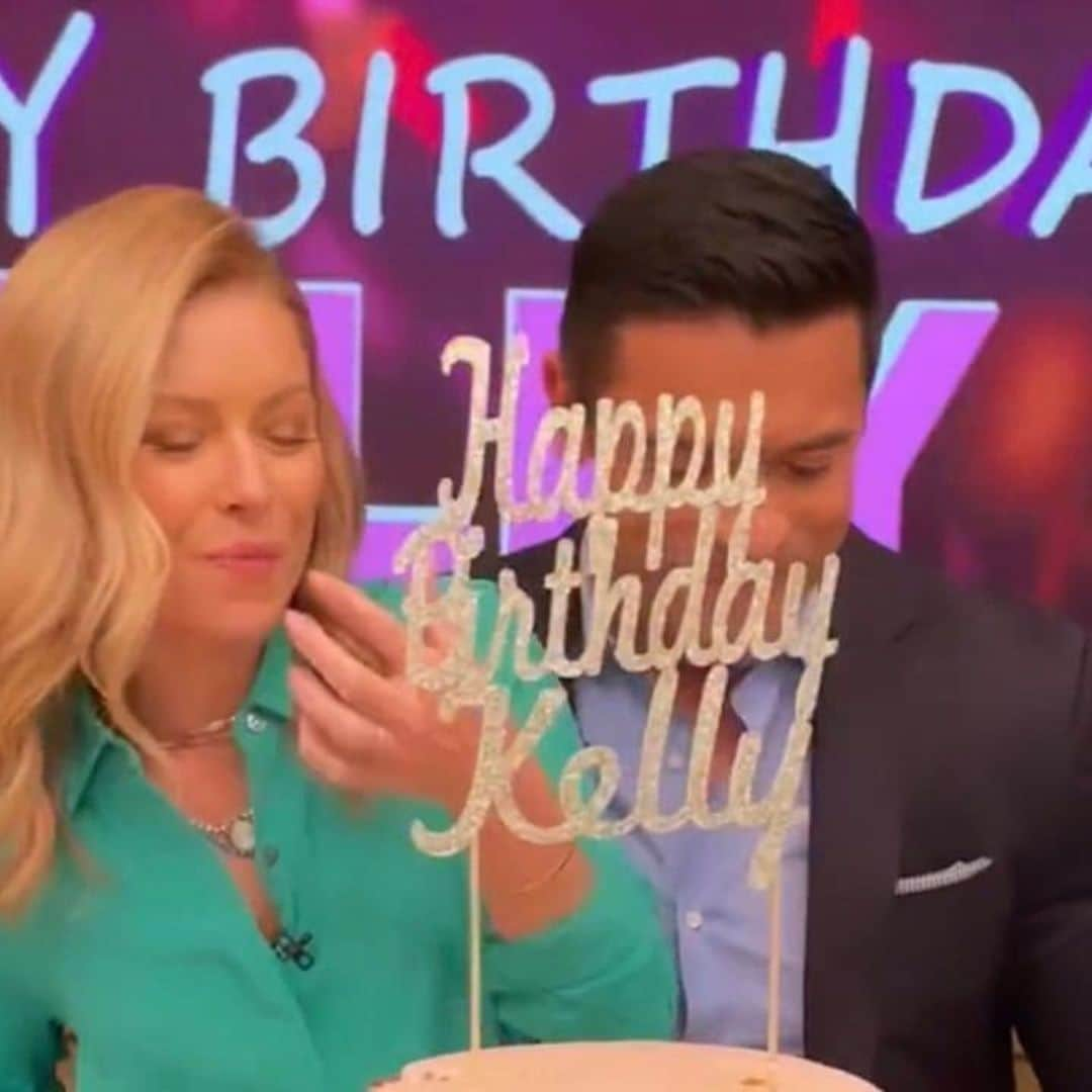 Mark Consuelos surprises Kelly Ripa with cake and roses ahead of her 51st birthday