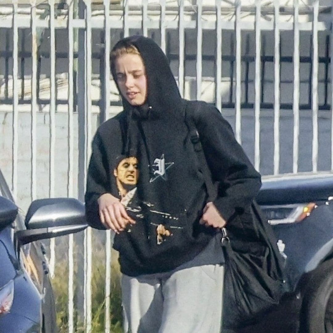 Shiloh Jolie keeps it cool in 'Scarface' hoodie while trying to stay away from the spotlight