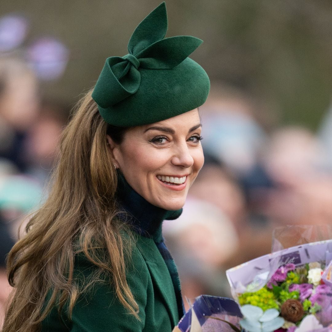 The Princess of Wales beams as she steps out with King Charles and family on Christmas: Photos