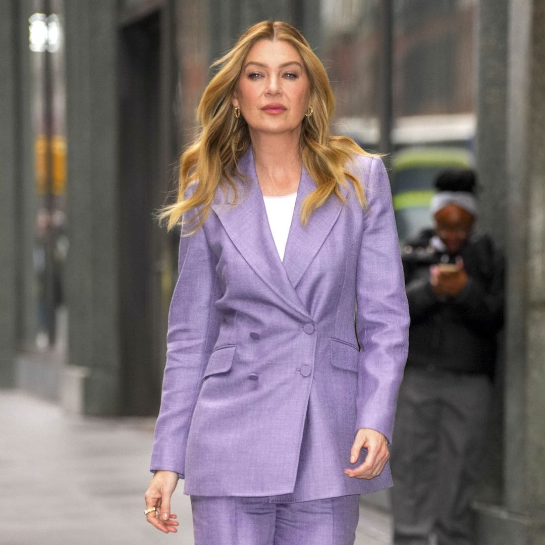 Ellen Pompeo redefines power dressing in lavender