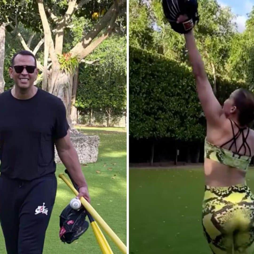 JLo proves she’s a catch playing baseball in quarantine with A-Rod