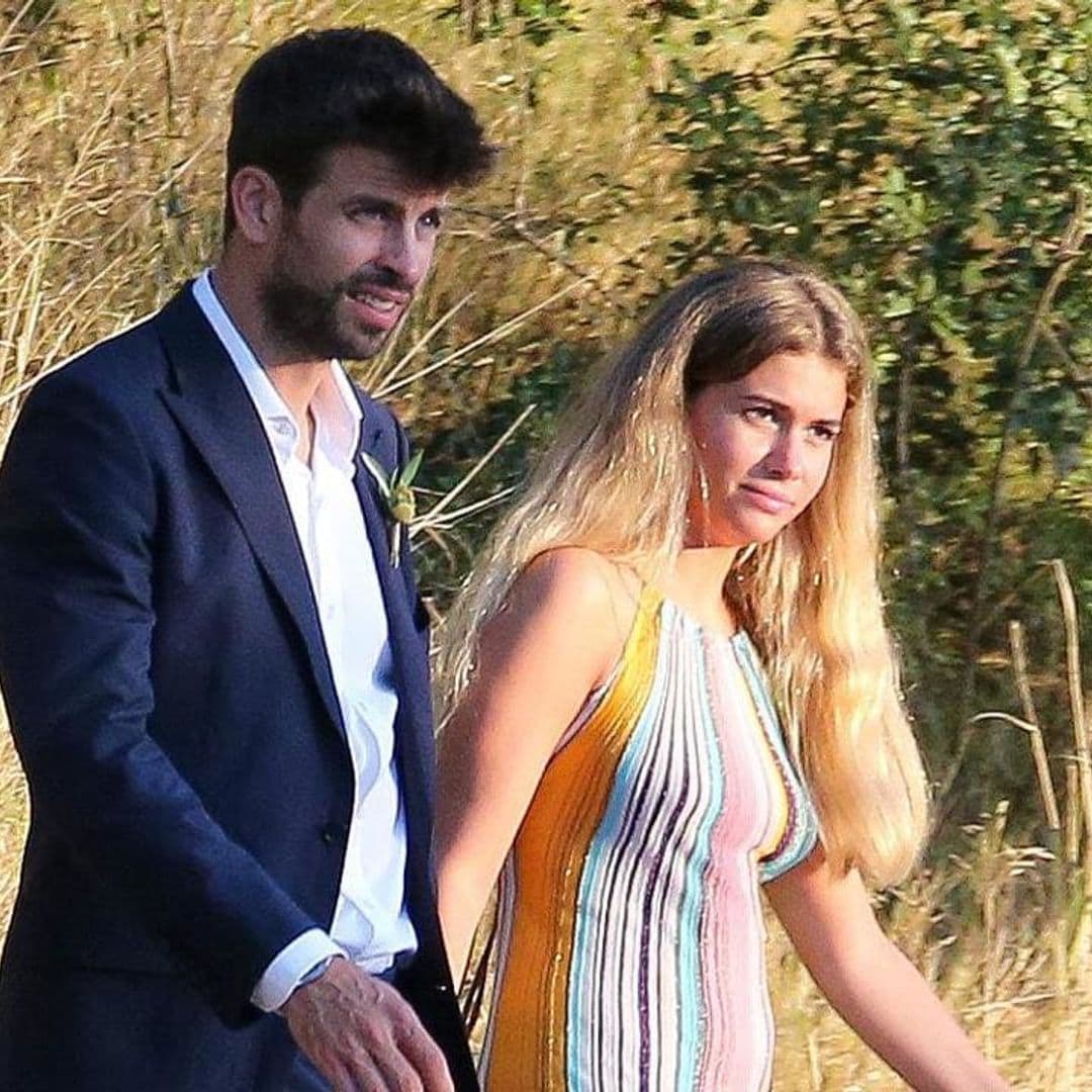 Gerard Piqué and Clara Chía laugh at a wedding 3 months after Shakira split