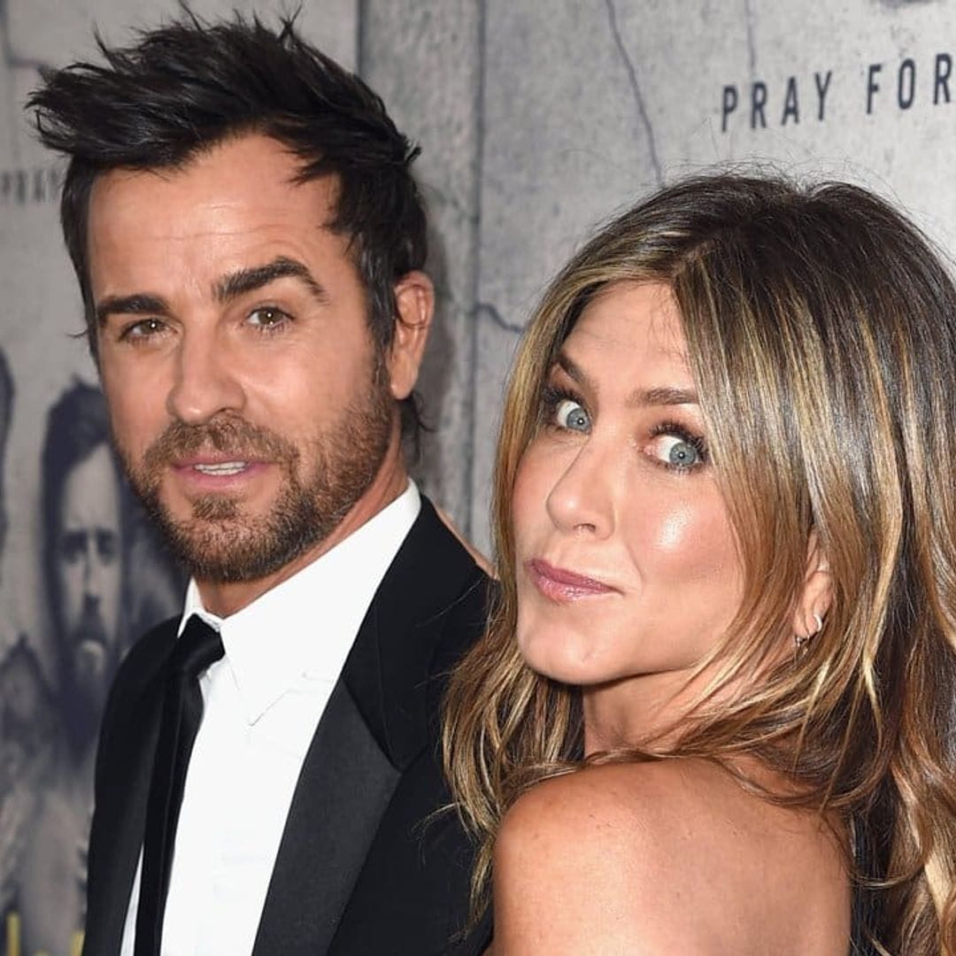 Jennifer Aniston shares a shirtless pic of Justin Theroux for his 50th birthday and says she loves him