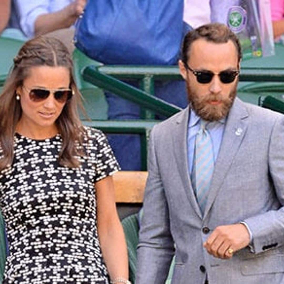 Pippa Middleton wows at Wimbledon in geometric print Carolina Herrera