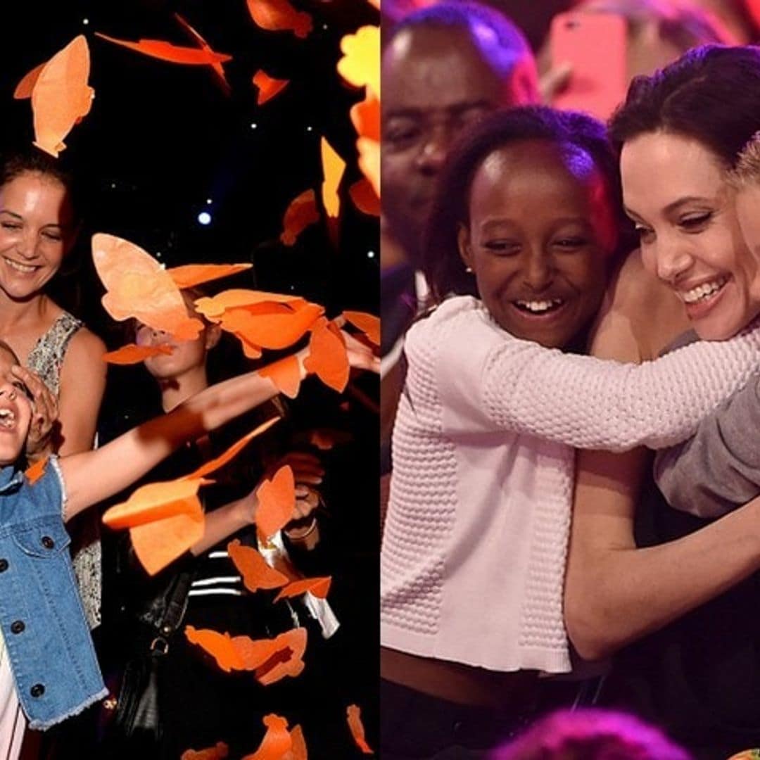 Angelina Jolie, Katie Holmes have blast with daughters at Kids' Choice Awards