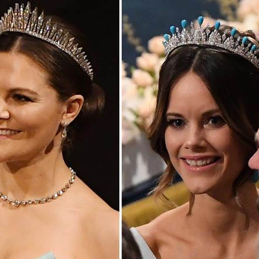 Sweden’s Princesses bare their shoulders and dazzle in tiaras at Nobel Prize Awards Ceremony