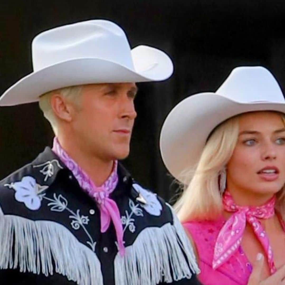 Ryan Gosling & Margot Robbie wear matching cowboy outfits in the set of ‘Barbie’