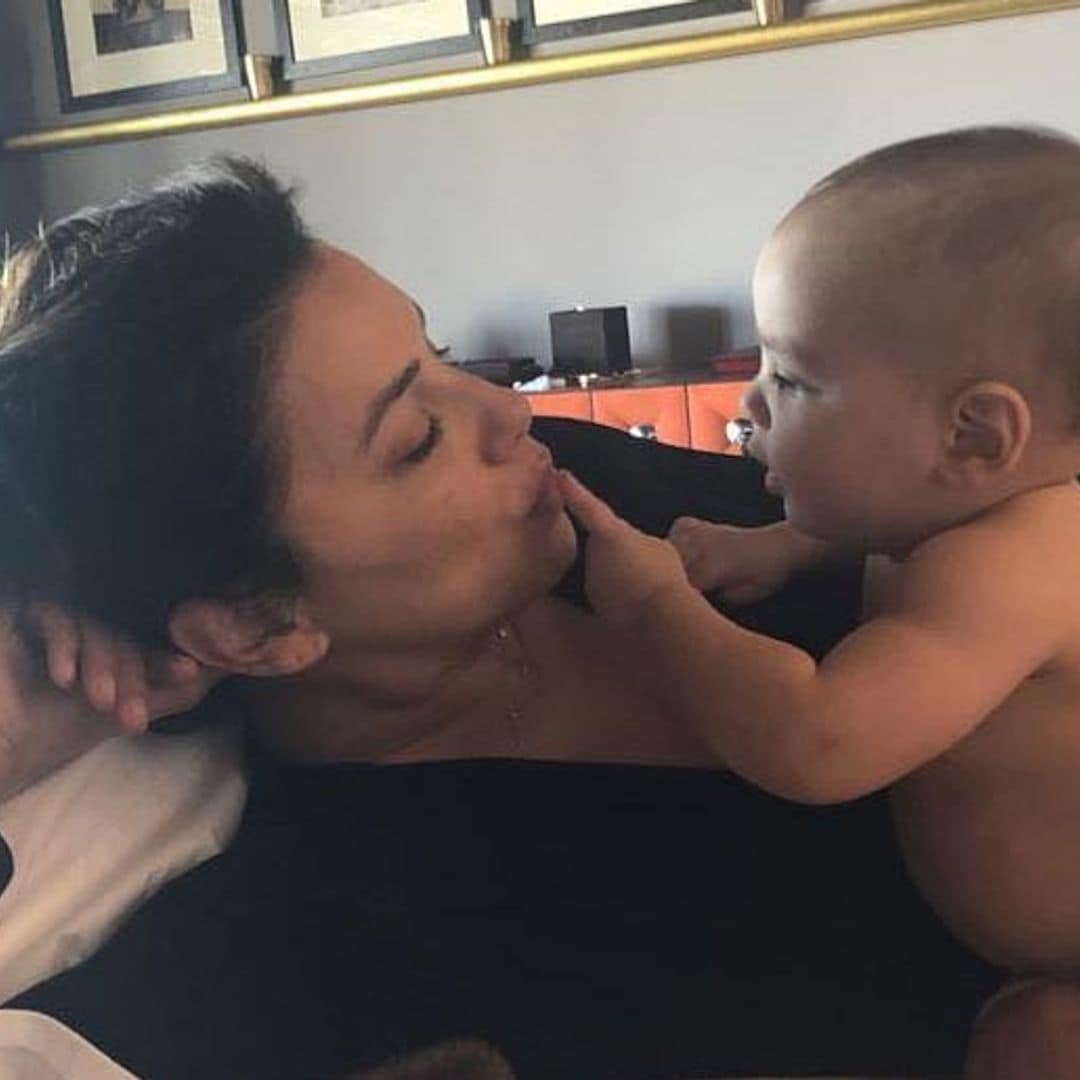 Eva Longoria rocks red hot bikini ten months after welcoming son Santiago