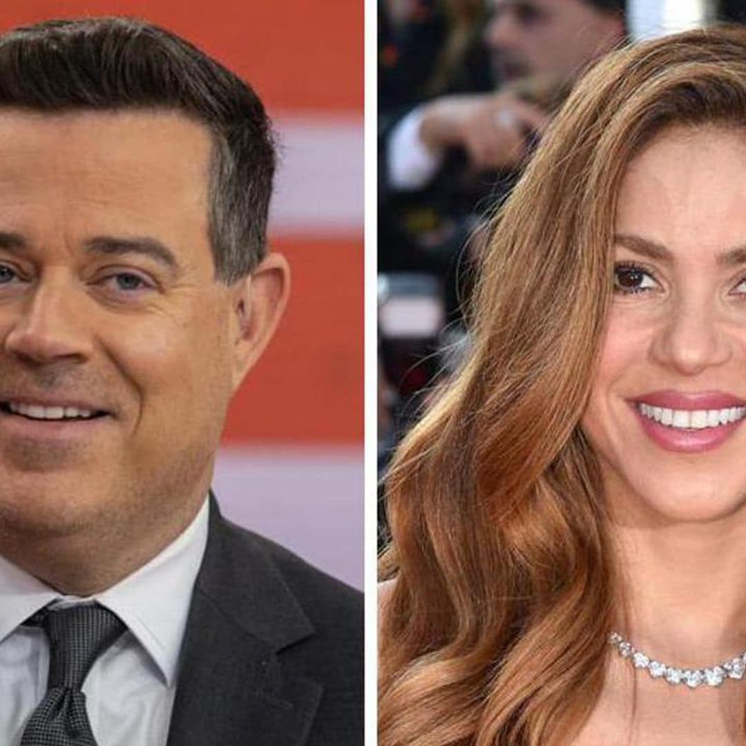 Shakira and Carson Daly reunite at a hockey game in New York