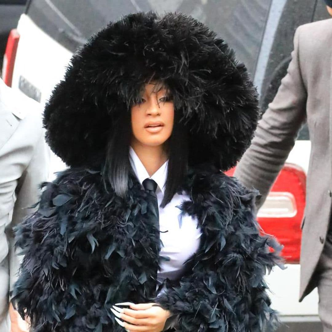 Cardi B’s feathered look to the courthouse is as extra as it gets