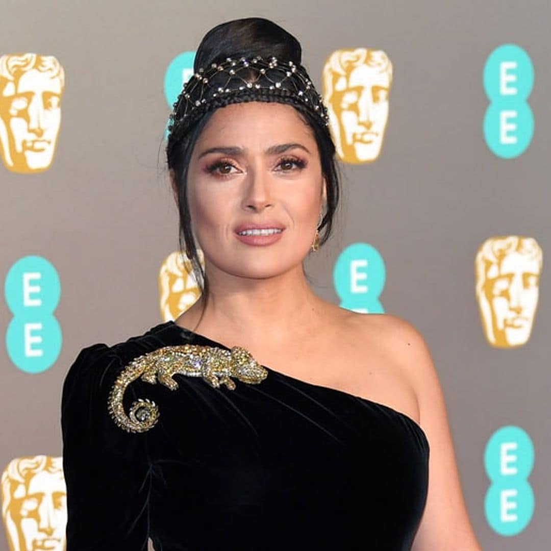 Salma Hayek gets photobombed by this famous director during the BAFTAs