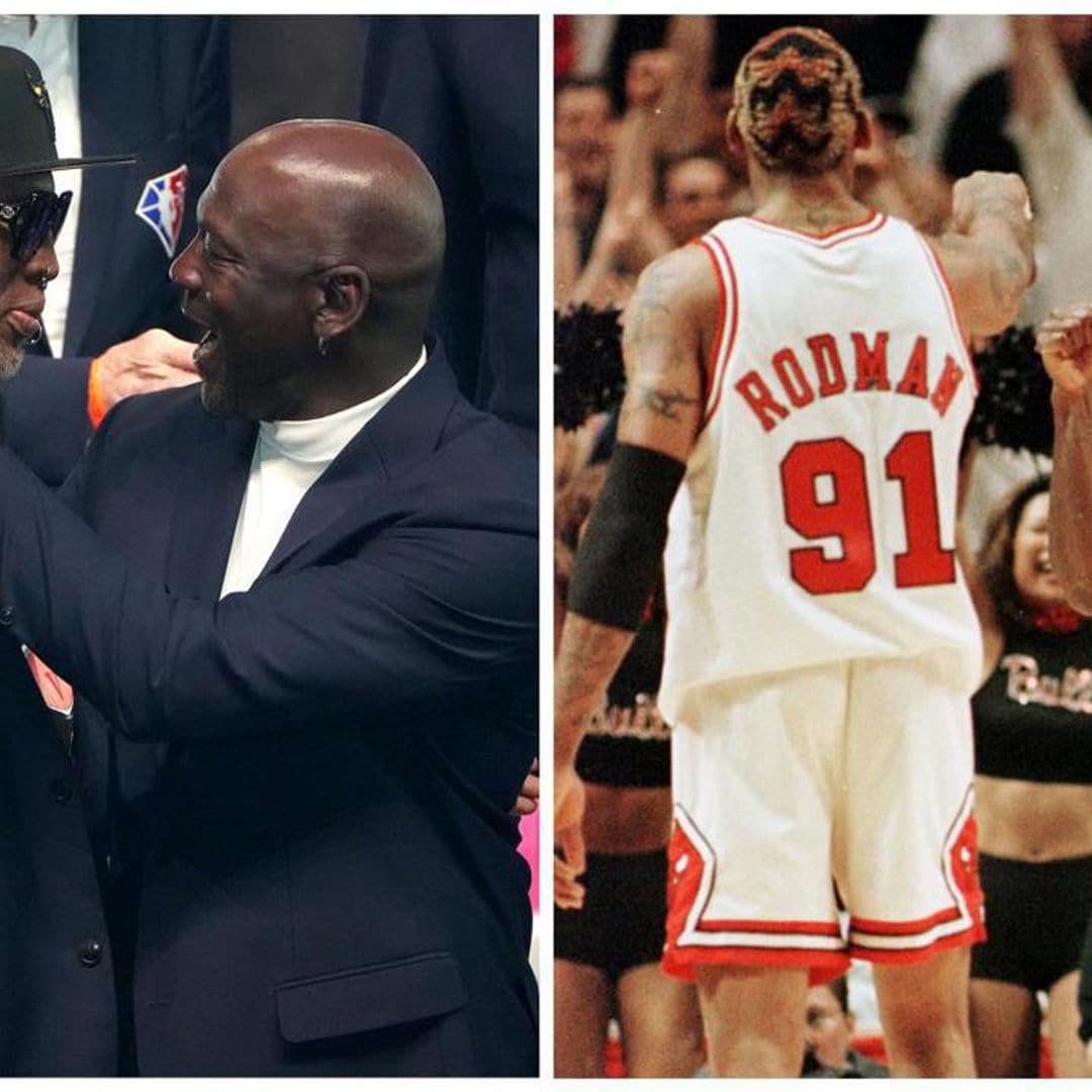 Michael Jordan and Dennis Rodman reunite at NBA Top 75 event