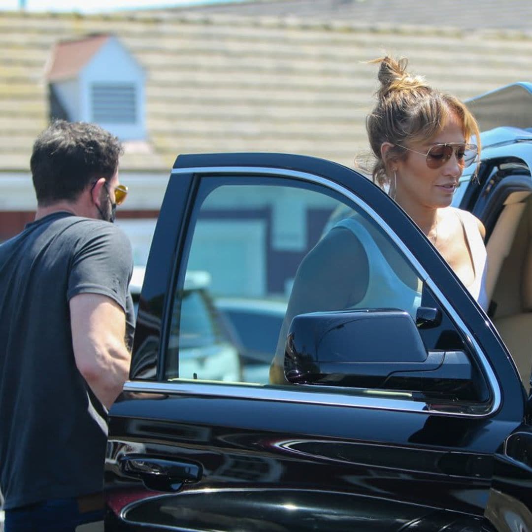 Jennifer Lopez and Ben Affleck seen out in Brentwood with their kids