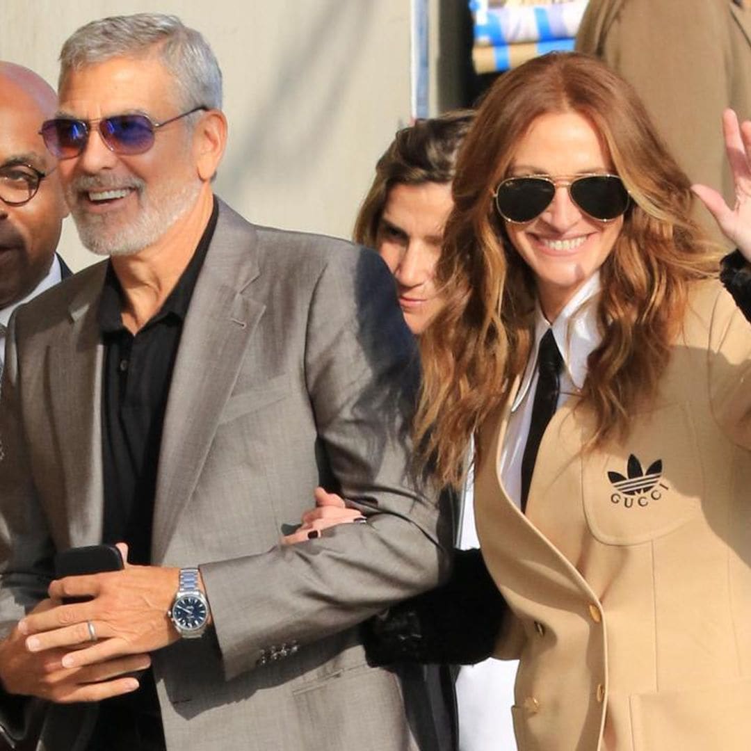 Julia Roberts looks stunning with a Gucci x Adidas suit