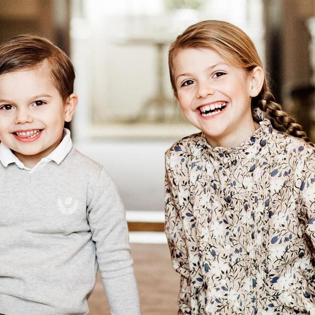 Princess Estelle and Prince Oscar are the sweetest brother-sister duo in new family photo