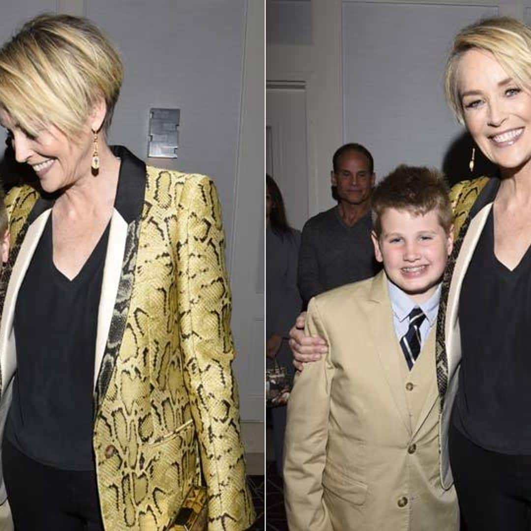 Sharon Stone has one cute date to 'Mothers and Daughters' film premiere