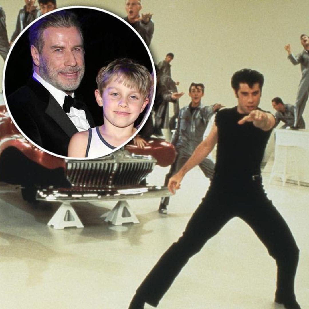 John Travolta does iconic Grease dance with his lookalike son