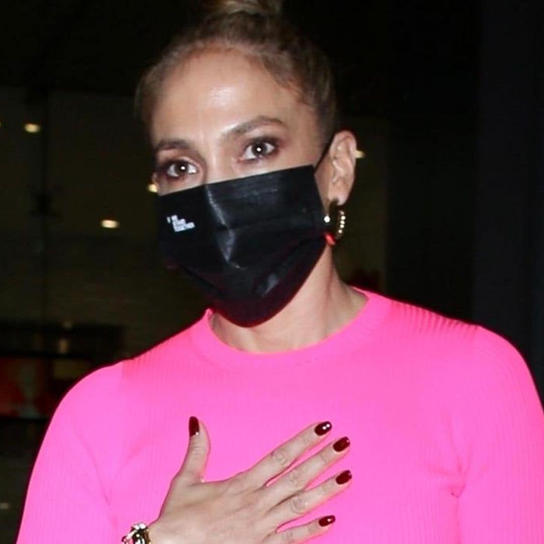 Jennifer Lopez rocks a tight leather skirt for date night with Alex Rodriguez