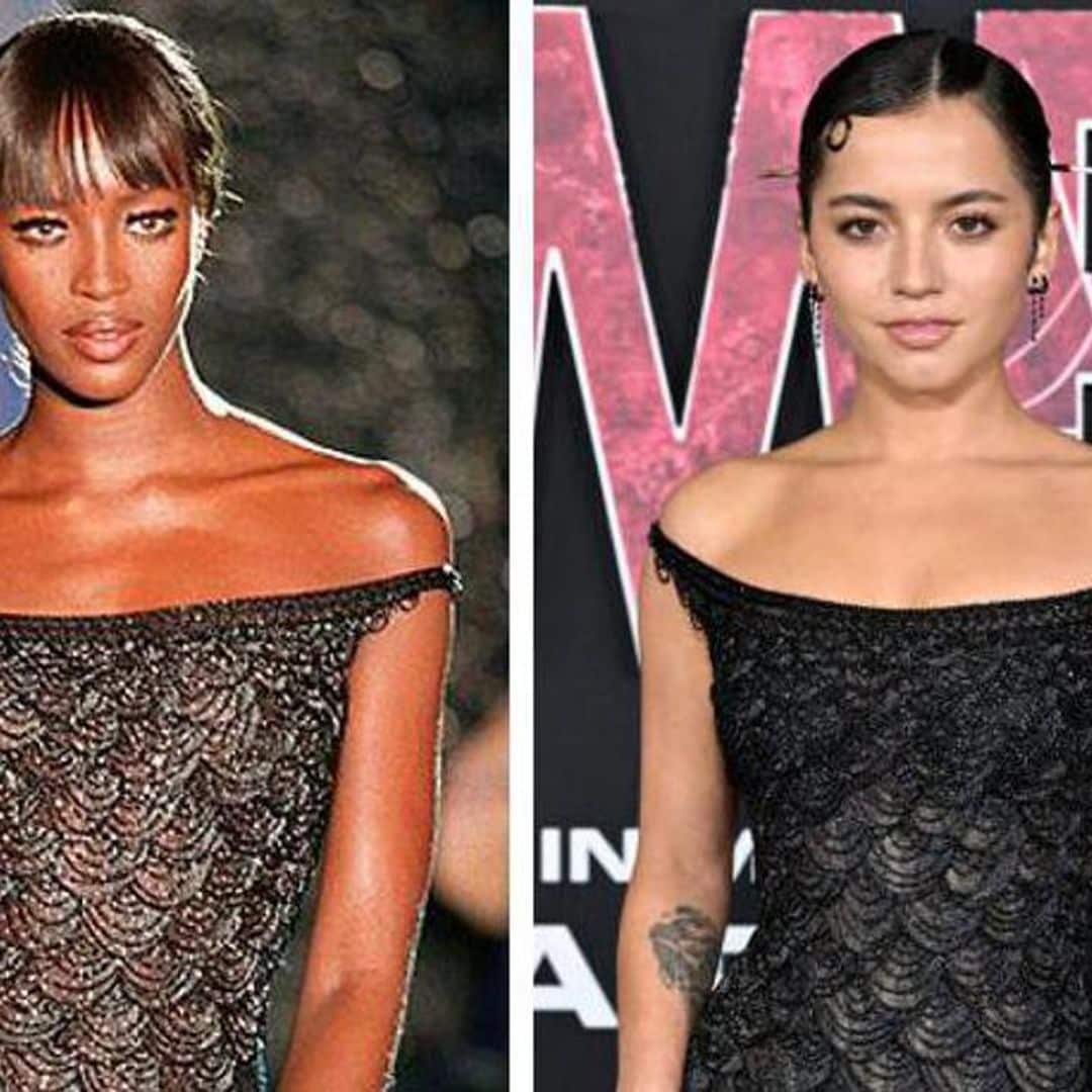 Isabela Merced wears Versace dress worn by Naomi Campbell to ‘Madame Web’ premiere