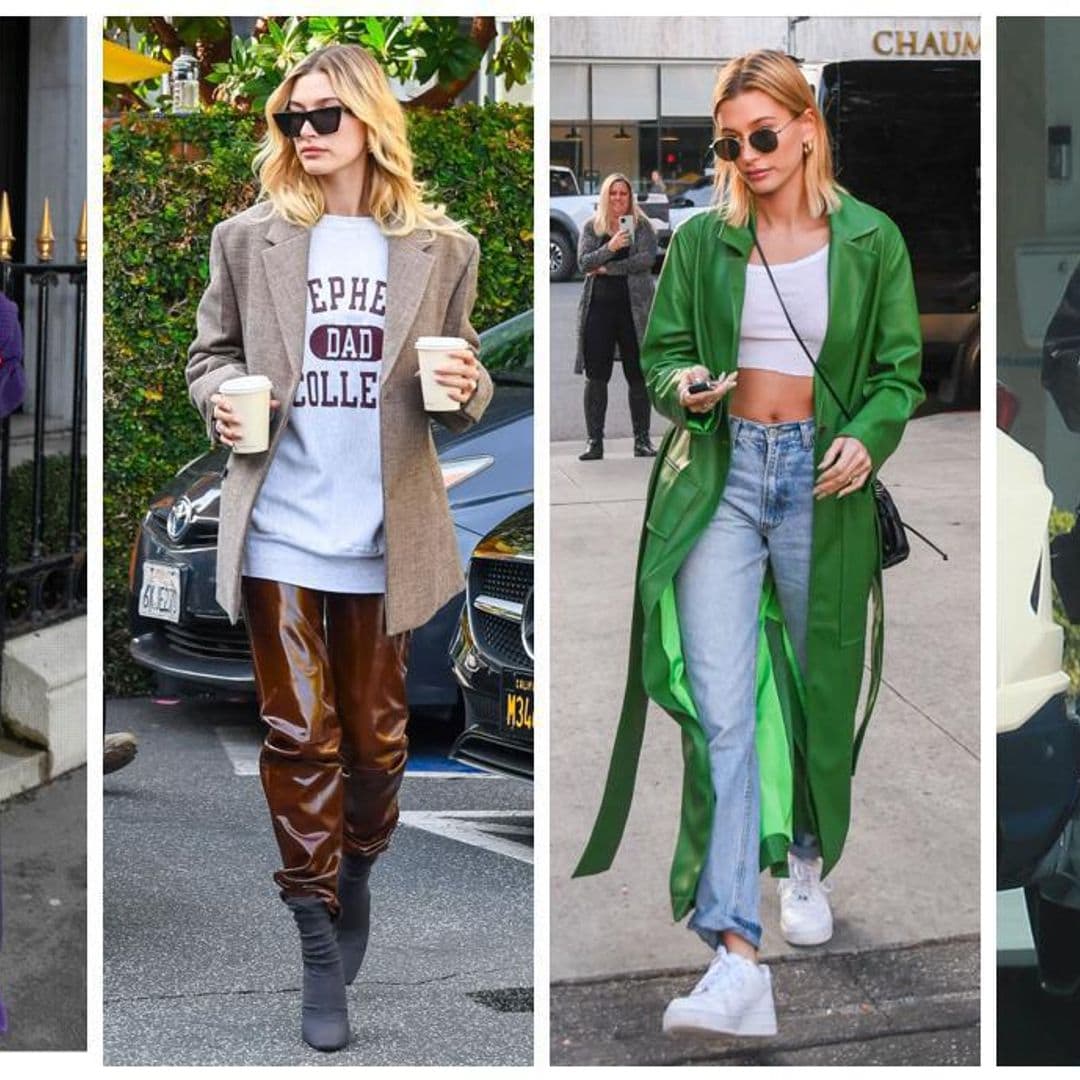 Hailey Bieber shows us the coolest ways to wear the colored leather trend