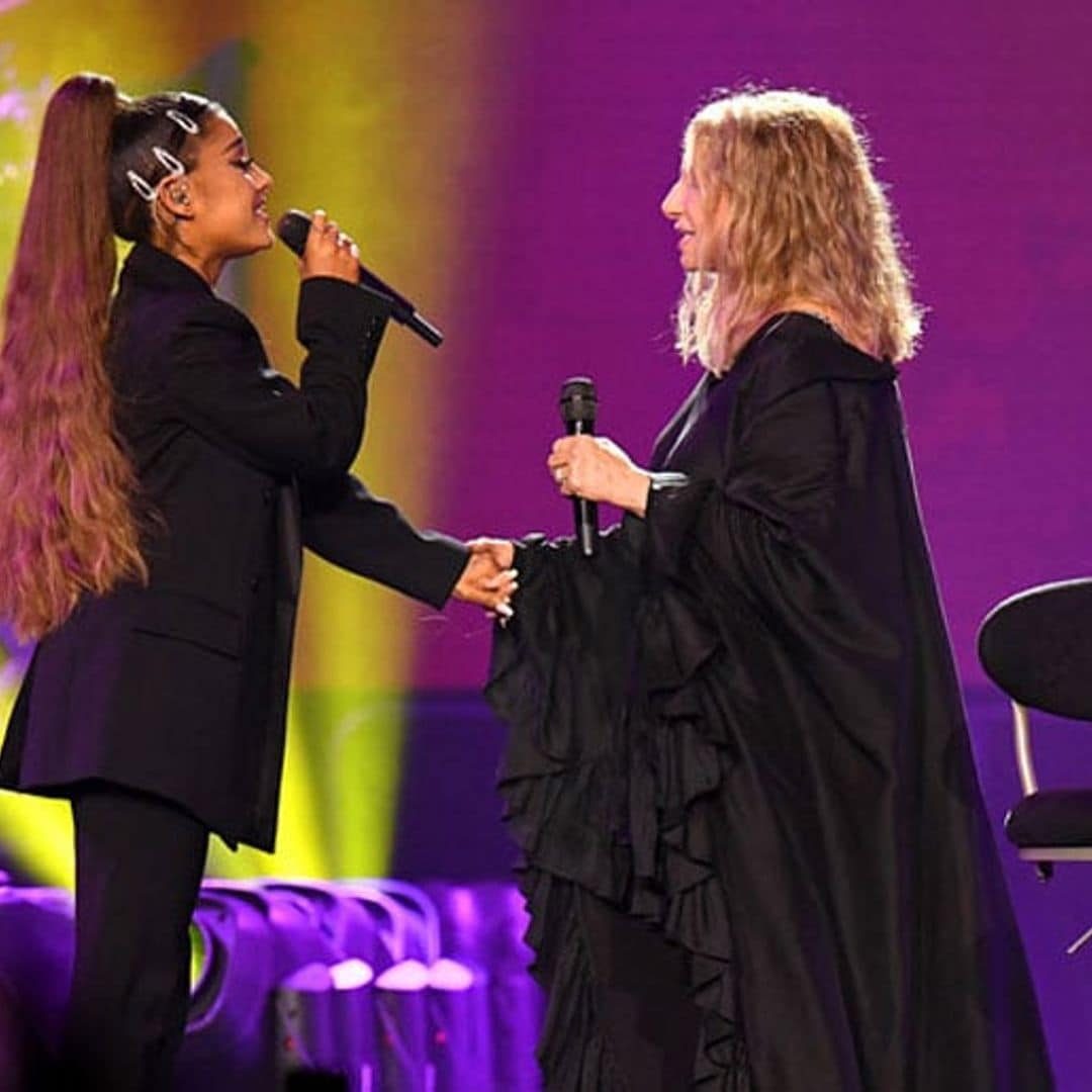 Ariana Grande takes the stage with Barbra Streisand and her reaction is priceless