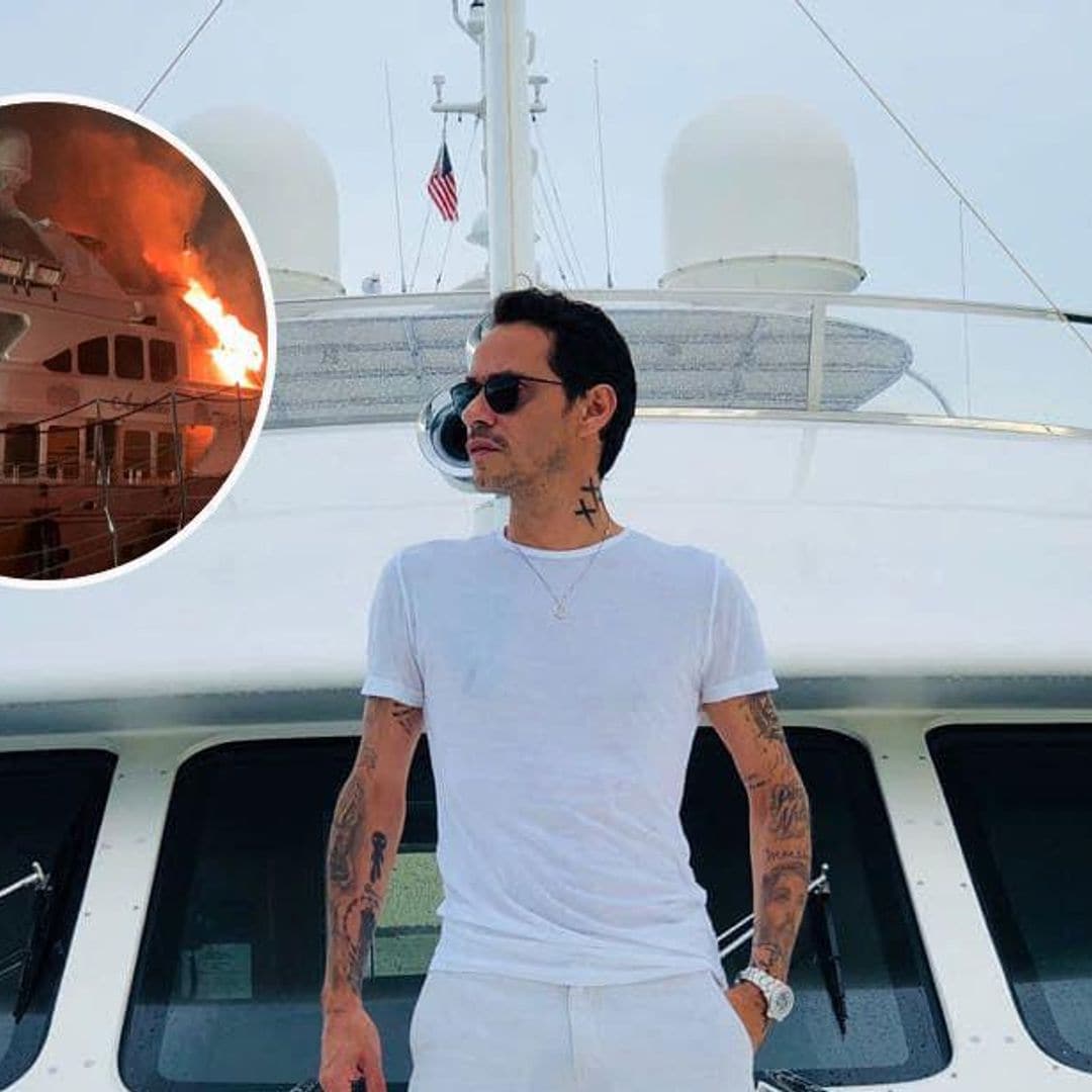 Marc Anthony's luxury yacht capsizes in Miami after it catches fire