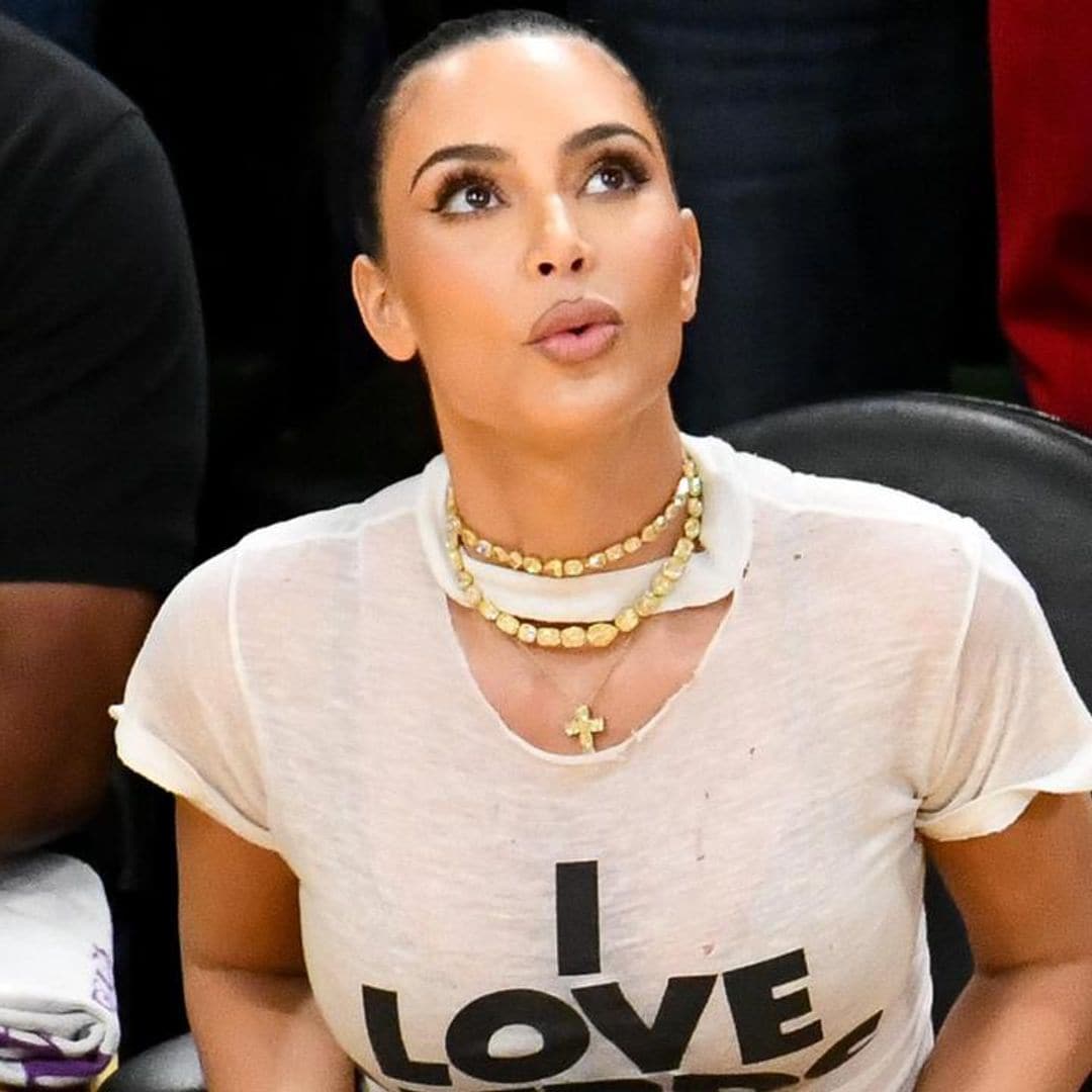 Kim Kardashian shares who she loves while sitting courtside at the Lakers game