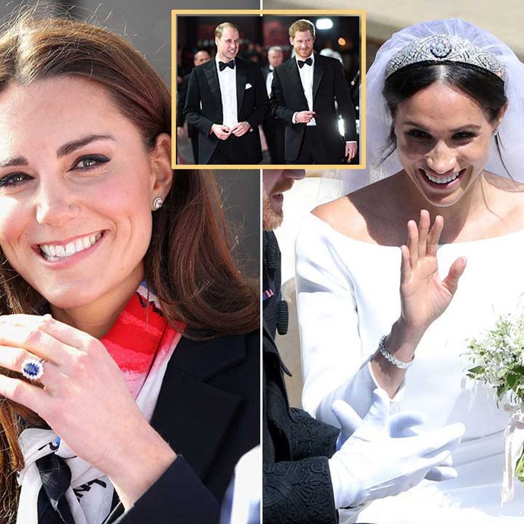 Check out the dazzling jewels the Princes have given Meghan and Kate