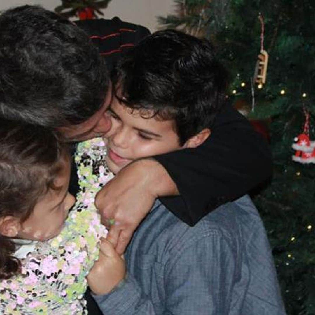 Alejandro Sanz kisses son Dylan and daughter Alma in rare photo featuring his children