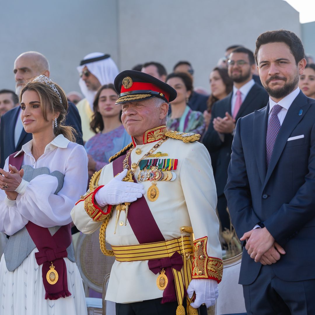 Watch the heartwarming moment Queen Rania and King Abdullah met their first grandchild