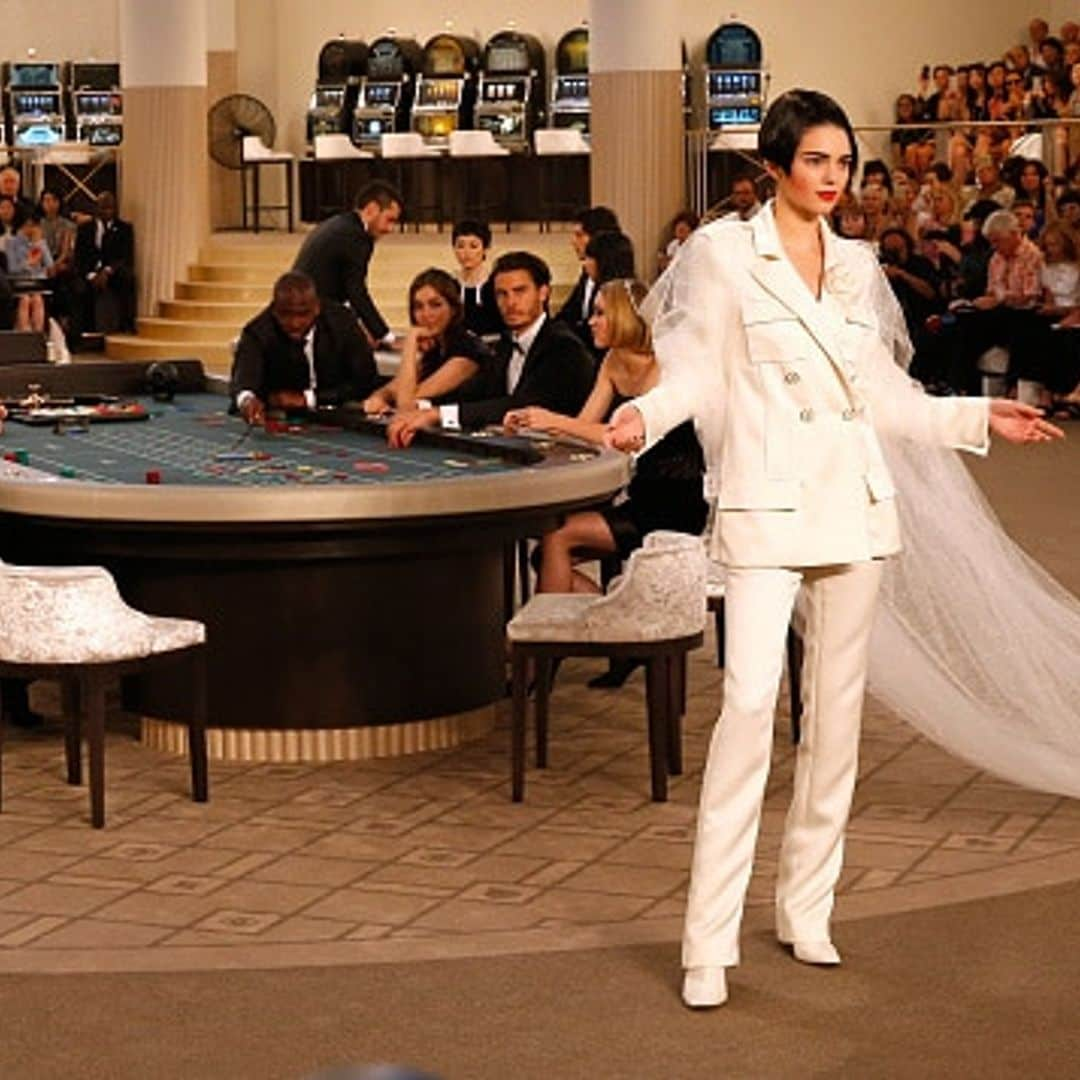 Kendall Jenner wears bridal couture at star-studded Chanel show