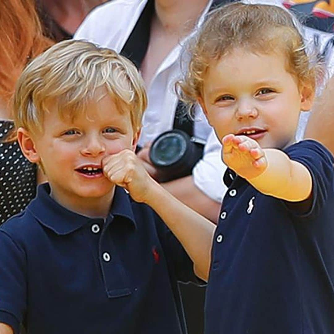 Princess Charlene marks twins Jacques and Gabriella's return to school with a personal photo