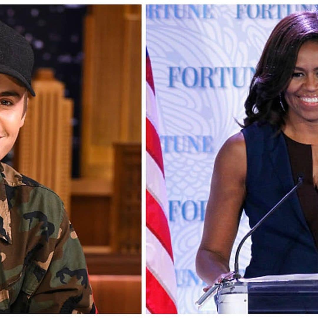 First Lady Michelle Obama previews Justin Bieber's new single "Sorry"