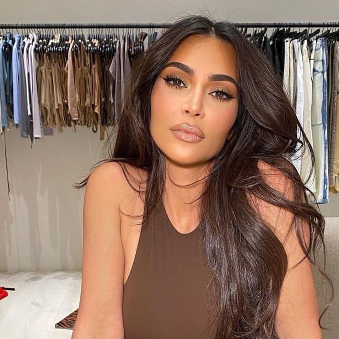 Kim Kardashian showed off her hourglass figure while modeling SKIMS