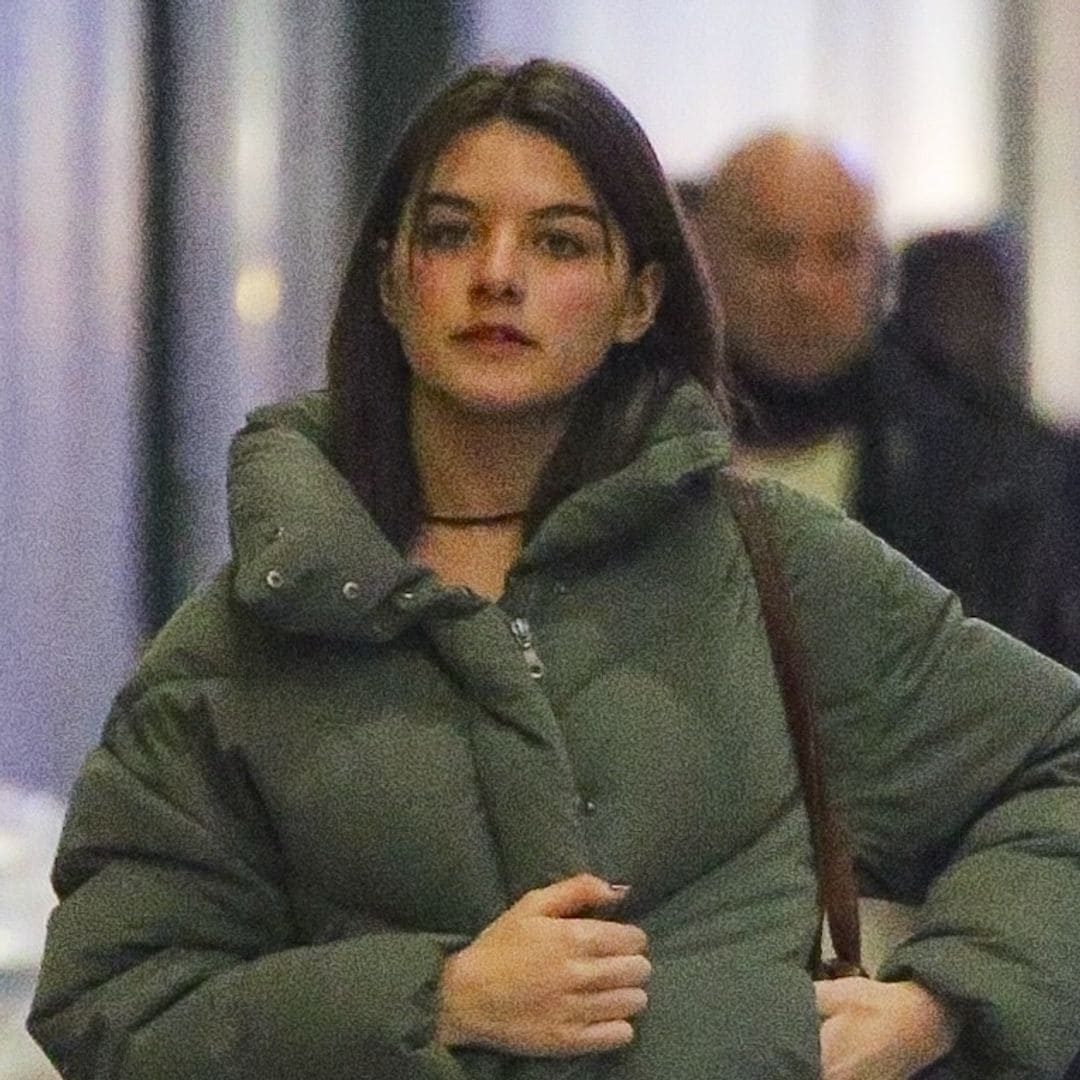 Suri Cruise dresses for the cold as she stops by Katie Holmes' Broadway show